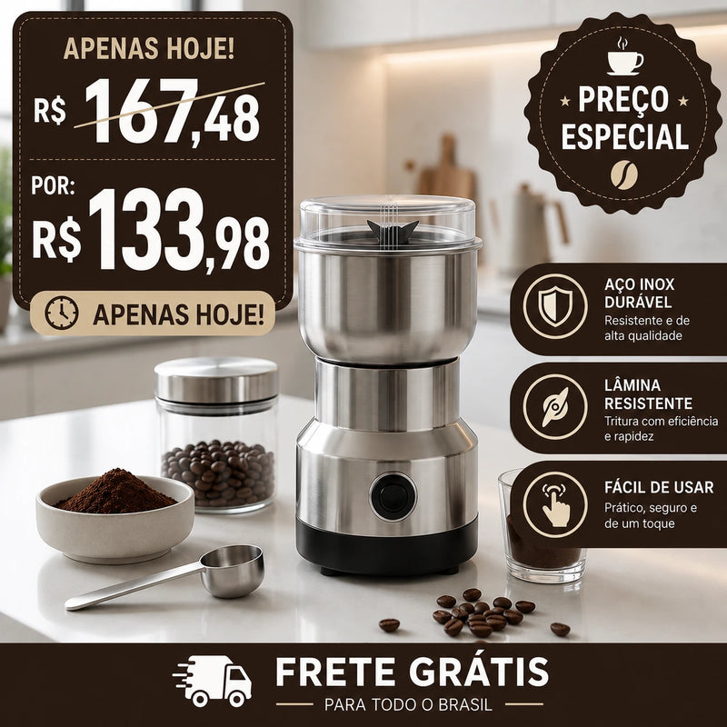 Moedor Triturador De Grãos E Café E Alimentos Elétrico Multifuncional Aço Inox Doméstico | 220V/110V